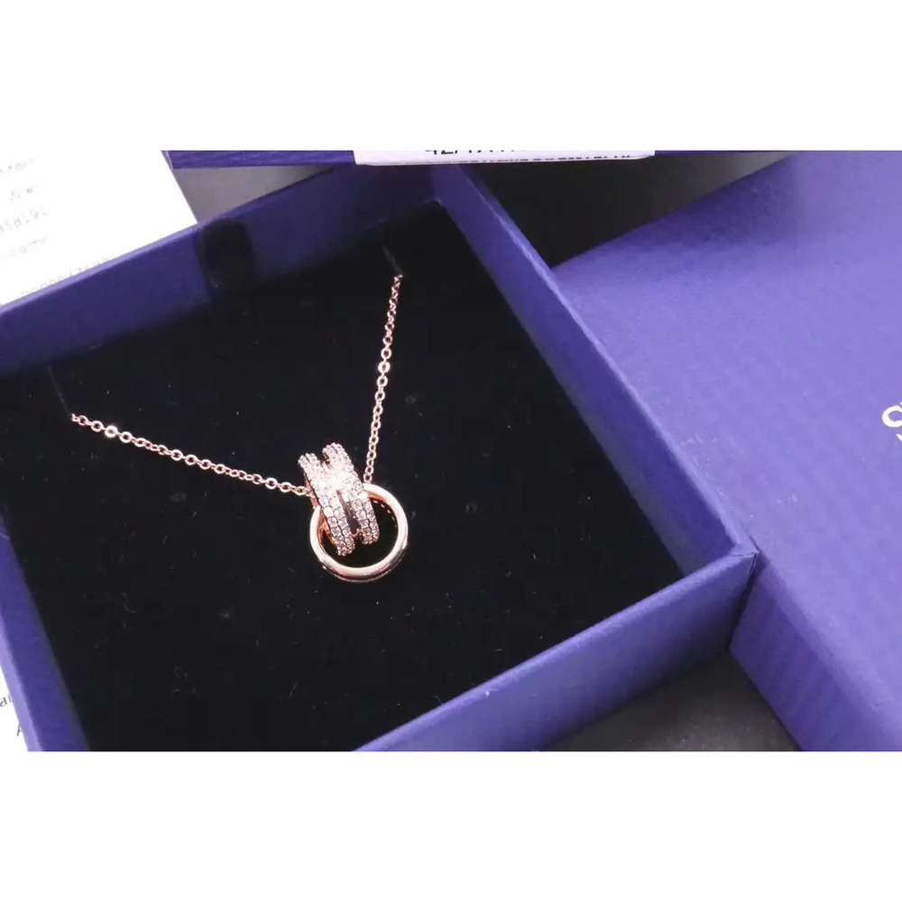 Swarovski Classic Diamond Double Ring Collarbone Necklace